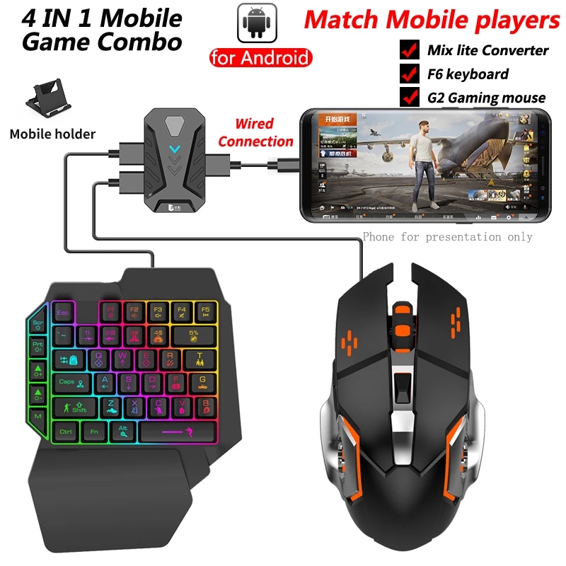 Mix Lite Pubg Mobile Phone Gamepad Converter Controller Adapter For Keyboard Mouse Playing Game At Android Phones Call Of Duty 